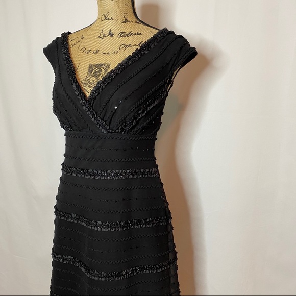 Tadashi Shoji Black Embellished A Line Dress - Picture 2 of 9